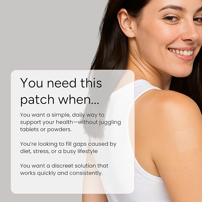 The Patch Remedy Multi V Patches - Vitamin Plus Blend with D3, K2, Magnesium Chloride, Zinc, Liposomal C, Potassium, Iodide, Biotin Plus More