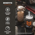 MTN OPS Ignite Sugar Free Energy Drink Powder Trail Packs with 200mg Caffeine, Travel Pre Workout Packets for to-Go Energy, Nootropic Blend, L Arginine & L Citrulline, 20 Servings, Tiger's Blood