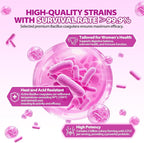 Slippery elm Feminine Probiotic + Moisture Gummies–Supports pH Balance, Vaginal Flora & Odor Health– with Bacillus coagulans and Slippery Elm – Delicious Pineapple Flavor, 60 Count.