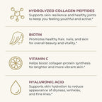 Multi Collagen Peptides Powder Types I, II, III, V, X Multi Collagen Protein Powder with Hyaluronic Acid, Biotin, Vitamin C, For Skin Hair Nails Joints and Gut Health - Keto, Non-GMO Supplement