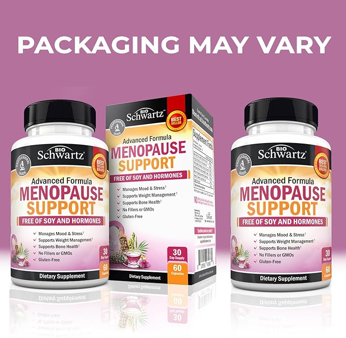 Herbal Menopause Support for Women - Supports Healthy Mood and Balance with Milk Thistle Chasteberry Black Cohosh Red Clover Turmeric Ginger - Menopause Supplements for Women - 60 Veggie Capsules