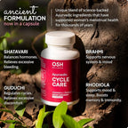Osh Cycle Care – Natural Period Pain & Cramp Relief for Women | Hormonal Acne Support, Bloating & Mood Balance | Ayurvedic Supplement with Chasteberry, Shatavari & Borage Oil | 60 Capsules