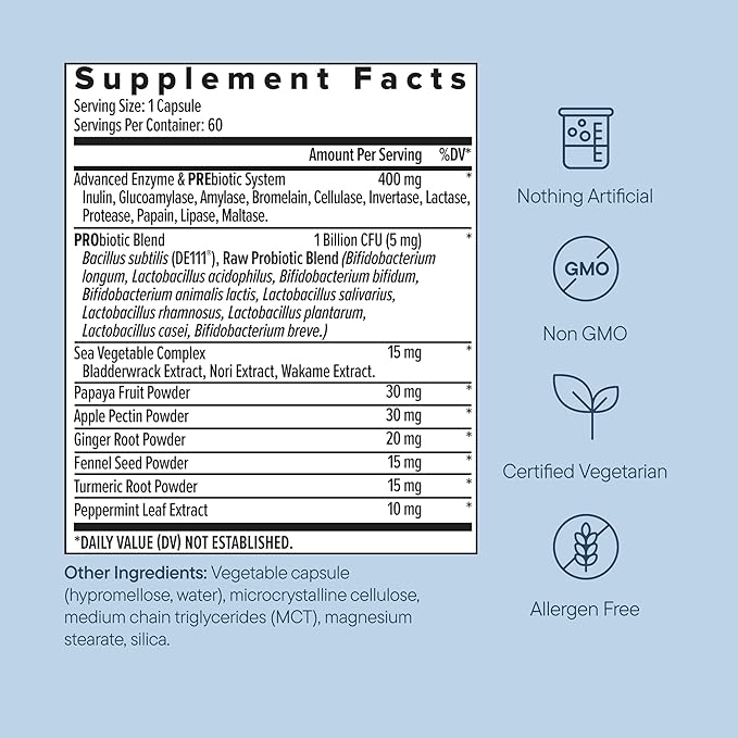 Zenwise Health 3-in-1 Womens Probiotic Supplement for Digestive, Gut Flora & Vaginal Health - Daily Probiotics & Prebiotics for Women with Digestive Enzymes Supports Bloating & Gas Relief - 60 Count