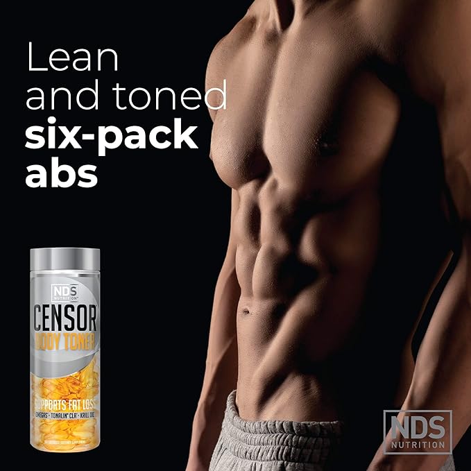 NDS Nutrition Censor - Fat Loss and Body Toner with CLA, Fish Oil, Safflower and Omega 3-6-9 Blend - Dietary Supplement for Improved Energy and Health (90 Softgels)