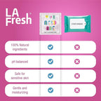 LA Fresh Feminine Wipes with Aloe Vera, Chamomile Extract, Cucumber, and Vitamin E - Pack of 200ct Wipes for Women