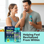 Liposomal NAD+ Supplement 650mg, NAD+, Resveratrol & Quercetin Complex for Cellular Energy, Third-Party Tested, NMN Supplement Alternative, 60 Capsules