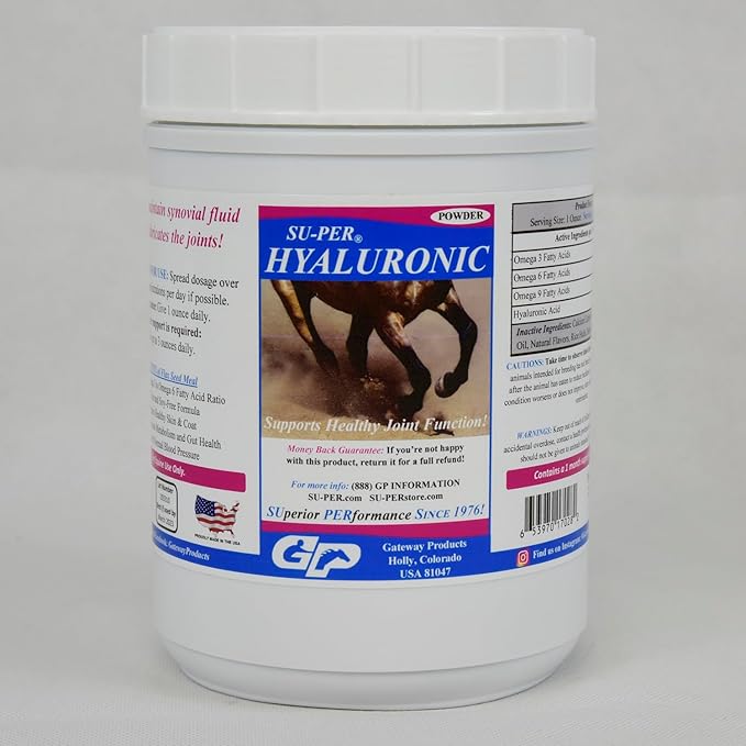 SU-PER Hyaluronic Joint Supplement for Horses - Supports Joints Health & Lubrication - Horse Hyaluronic Acid - 2.5 Pound