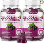 GGlucosamine Chondroitin Gummies Sugar Free, Extra Strength 1500mg Glucosamine with Chondroitin MSM & Turmeric, Joint Support Supplement for Men & Women Joint Health (120 Count (Pack of 2))