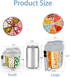 Large Pill Organizer,Supplement Organizer for 7 Different Vitamins,Pill Dispenser with Anti-Mixing Design,Easy to Retrieve Meds,Includes 20 Pcs Labels,Travel Pill Organizer(Gray)