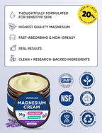 Venture Pal Topical Magnesium Cream, Fast-Absorbing Magnesium Moisturizing Lotion with Coconut Oil, Shea Butter & Hyaluronic Acid, Suitable for Kids