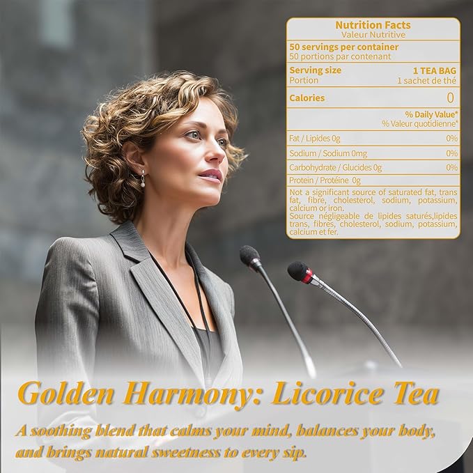 WT WEETEE Licorice Root Tea Bags 50 Count, Naturally Sweet & No Added Sugar, Caffeine-Free, Warm, Mellow, and Pure Herbal Tea