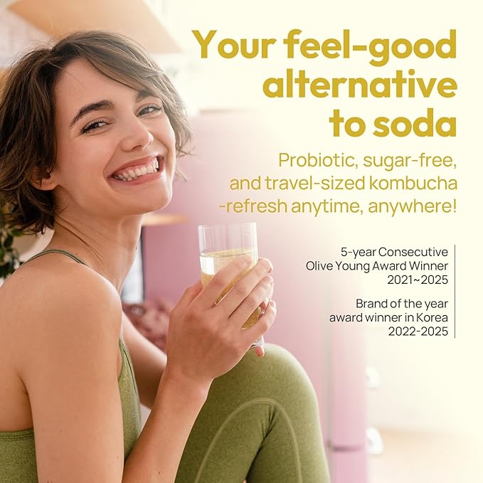 TEAZEN Lemon Ginger Hot Kombucha Tea, Live Probiotics & Postbiotics, Relaxation and Warmth for Colds and Sore Throat, Hydration Drink Mix, Sugar Free, 30 Sticks, 5.29oz