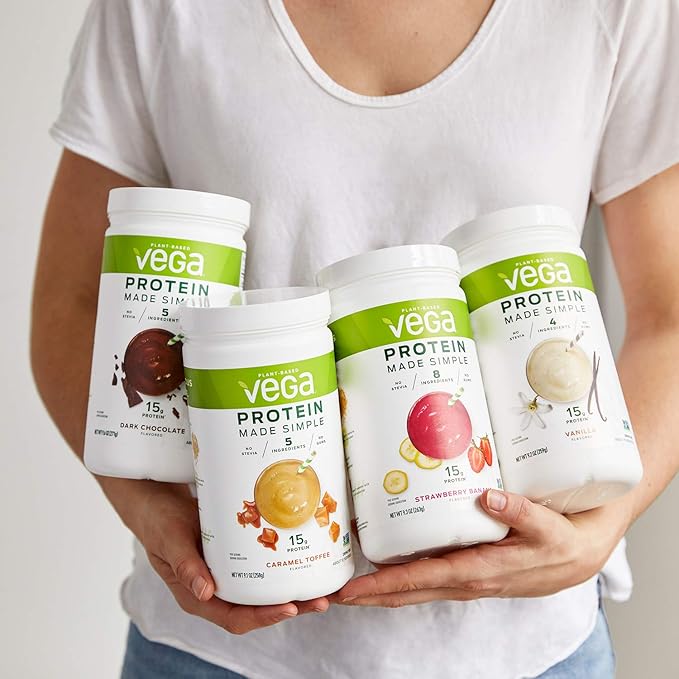 Vega Protein Made Simple - 15g Plant-Based Pea Protein, Chocolate, 10 Servings, No Artificial Sweeteners or Gums, Non-GMO[Stevia, Gluten & Dairy Free] 9.6oz (Packaging May Vary) (Pack of 2)