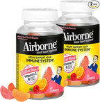 Airborne 750mg Vitamin C Immune Support Supplement Gummies for Adults, Assorted Fruit Flavor, Gluten Free Crafted Blend with Powerful Antioxidants Vitamins A C & E, 42 Gummies (2 Pack)