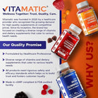Vitamatic Prebiotic Fiber Gummies for Adults – 2 Pack (Total 120 Gummies) 7g Fiber per Serving | Extra Strength | Zero Sugar Added | Pectin-Based | Digestive Health & Regularity Support