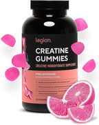 LEGION Creatine Monohydrate Gummies - Clean Creatine Chewables for Muscle Gain, Improving Endurance & Post Workout Recovery - Creatine Supplement for Maximum Absorption (Pink Lemonade)