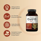 NatureBell CoQ10 200mg with PQQ, 240 Veggie Capsules | Stable High Absorption Form – Antioxidant Support for Heart, & Energy Health – Extra Strength Coenzyme Q10 Supplement