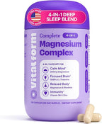 Magnesium Glycinate Sleep Complex – Non-Habit Forming Support with L-Theanine, GABA, Zinc & Rhodiola – Promotes Relaxation, Calm & Muscle Recovery – Non-Melatonin – 100 Capsules