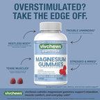 Calmitis Magnesium Gummies – Supports Calm & Balance, Magnesium Citrate, Natural Raspberry Flavor, Fruit Pectin Based, Gelatin-Free, Vegan, No Artificial Colors, Flavors or Sweeteners, 60 ct