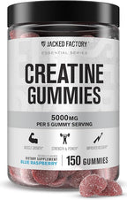 Jacked Factory Creatine Gummies 5g Daily Dose (1g per Gummy) - Creatine Gummy for Men and Women, Vegan-Friendly, Travel-Friendly, Third-Party Tested - 150 Gummies, Blue Raspberry