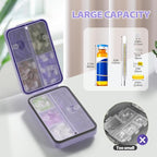 Travel Pill Organizer with Blank Labels, Weekly Pill Box, 8 Large Compartments Medicine Organizer, Moisture-Proof Pill Case for Vitamin, Medicine, Fish Oil/Supplements,