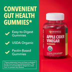 Apple Cider Vinegar Gummies - Organic ACV Vitamins for Digestive Health, Metabolism & Gut Support - 30 Count - Vegan, Non-GMO, Gluten-Free - Delicious Flavor & No Harsh Taste - 15 Day Supply
