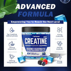 Creatine Monohydrate Gummies 5g – Pre-Workout Energy & Muscle Growth Support for Men & Women | Blueberry Electrolyte Gummies, 120 Count