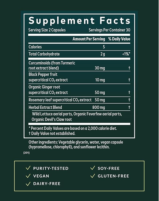 Gaia Herbs Turmeric Supreme Ache- Helps Provide Relief of Occasional Aches - with Turmeric Curcumin, Black Pepper, Devil’s Claw, Ginger, Feverfew & More - 120 Liquid Phyto-Capsules(60-Day Supply)