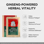 JungKwanJang Korean Red Ginseng Tonic Gold - Herbal Energy Drink with 6 Botanical Extracts - Daily Immune & Vitality Support - Vegan, Non-GMO, No Caffeine Liquid Supplements (30 Packs, 1.35 fl oz)