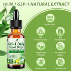 GLP-1 Support Liquid Drops, 10-in-1 Formula with Berberine, Ceylon Cinnamon, Prebiotic Fiber & Green Tea Extract | Support Healthy Metabolism, Digestive & Gut Health for Women & Men | Vegan, Non-GMO