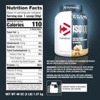 Dymatize ISO100 Whey Protein Powder Isolate, Vanilla, 25g of Protein, 3 Pound, 5.5g BCAAs, Less Than 120 Cal., Gluten Free, 1g Fat, 1g Sugar, 2g Carb (45 Servings)