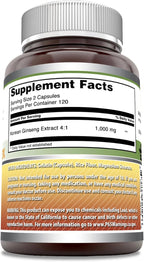Amazing Formulas Ginseng Complex - 1000 Mg Per Serving, Capsules (Non-GMO,Gluten Free) Supports Healthy Immune System - Supports Energy Production - Boosts Mental Alertness. (240 Count)