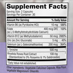 BOND Thyroid Complex, Thyroid Support Supplement for Women & Men, Selenium 200mcg, L-Tyrosine 500mg, Natural Energy & Metabolism Booster with Zinc & Rhodiola Extract, Iodine Free - 60 Capsules (2/day)