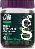 Gaia Herbs Black Elderberry Daily Gummies for Kids - Delicious Immune Support Supplement - Certified Organic Black Elderberries for Immune System Support* - 40 Vegan Gummies (40 Servings)
