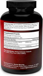 Divine Bounty Glucosamine Sulfate Supplement (2000mg per Serving) with MSM - 240 Small Vegetarian Capsules - No Shellfish or Harmful Additives