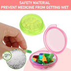 4 Pcs Mini Pill Organizer Small Pill Box Cute Portable Pill Case for Pocket Purse Travel Storage Containers Earplug Case Medicine Dispenser Vitamin Holder (Pink+Orange+Green+Purple)