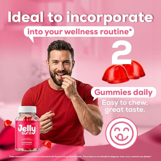 (3 Pack) Jelly Burn Gummies – Advanced JellyBurn Gummy Premium Formula, Daily JellyBurnGummies All Natural Maximum Strength, Vitamin Support for Overall Health and Wellness, 180 Gummies for 3 Months