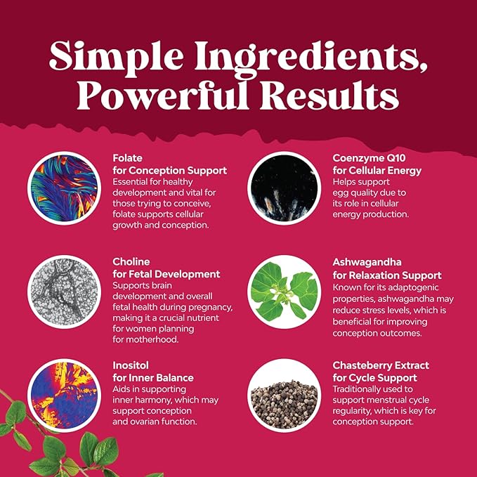 Fertility Gummies for Women Trying to Conceive - Yummy Gummy Fertility Supplement for Women with Myo-Inositol Folic Acid & Vitex Chasteberry - Vegan Non-GMO & Gluten Free - Juicy Peach - 60 Count