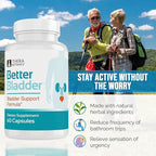 Better Bladder Control Supplement for Women & Men – Bladder Support Supplement to Help Reduce Urinary Leaks, Frequency & Urgency - 60 Count (1 Bottle)