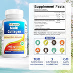 Best Naturals Multi Collagen Pills 2000mg for Women & Men - Hydrolyzed Collagen Peptides Capsules for Hair Skin and Nails with Types I II III V X, Biotin, Hyaluronic Acid & Vitamin C