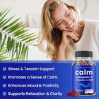 NutraChamps Calm Gummies, Stress Gummies Supplement with Ashwagandha, L-Theanine, GABA, Vitamin B6 & Lemon Balm, 90 Gummies (Pack of 2)