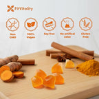 Premium 60 Turmeric Ginger Cinnamon Gummies – with Vitamin E, B12, Magnesium, Black Pepper Extract & Vitamin D3 – Orange Fruit Flavor - Vegan Gummies