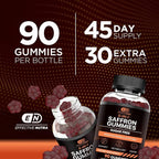 Effective Nutra Saffron Gummies for Adults 88.5mg - Mood Support & Stress Relief with GABA, Passion Flower - 5-in-1 Formula - Sugar-Free, Vegan, Non-GMO, Made in USA - 90 Count (45-Day Supply)