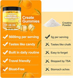 Creatine Monohydrate Gummies 5600mg for Men & Women, 120 CT Chewable Creatine Gummies for Muscle Support, Energy Boost, 5.6g of Creatine Monohydrate per Serving - Sugar Free, Vegan (Mango Flavor)