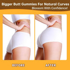 Booty Gummies for Big Butt and HIPS, Bigger Butt Gummies for Natural Curves, 1 PCS Bum Support Gummies, Berry Flavored Women Support Supplement, Boost Glute Growth, Fenugreek, 60 Count.