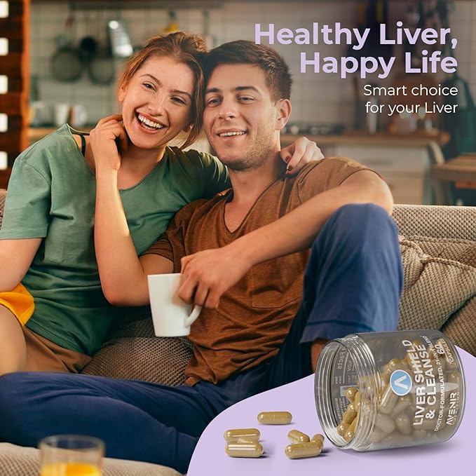 Avenir Nutrition Liver Shield & Cleanse | Herbal Liver Cleanse Detox & Repair Supplement | Milk Thistle & Artichoke Extract Supplements | Fatty Liver & Health Support | 180 Capsules for Men and Women