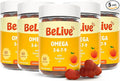 BeLive Organic Omega 3 Gummies - 300 Ct I Vegan Omegas 3 6 7 & 9 from Flaxseed Oil & Sea Buckthorn Fruit Oil, for Kids & Adults, Full Body, Brain & Eye Support, Sugar Free – Peach Flavor