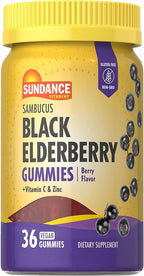 Sundance Elderberry Gummies for Adults | with Zinc & Vitamin C | Berry Flavor | Vegan, Non-GMO, and Gluten Free Supplement