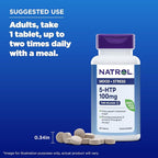 Natrol 5-HTP 100mg, Dietary Supplement Helps Support a Balanced Mood, Mood and Stress Support Supplement, 90 Time Release Tablets, 45-90 Day Supply