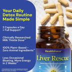 HealthForce SuperFoods Liver Rescue - Natural Liver Cleanse - with Milk Thistle & Dandelion Root - Gluten-Free & Vegan - 120 Capsules